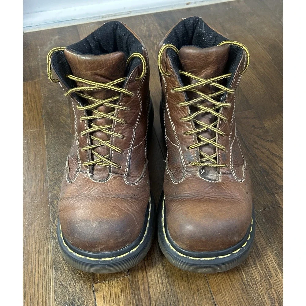 Men's Doc‎ Dr. Martins Y2K Vintage Brown Lace Up Chunky Platform Boots Size 8